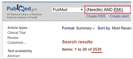 Pubmed needle EMG Search